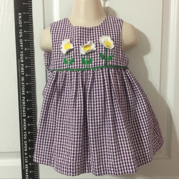 Samara Girls Seersucker Dress & matching bloomers - Picture 1 of 7